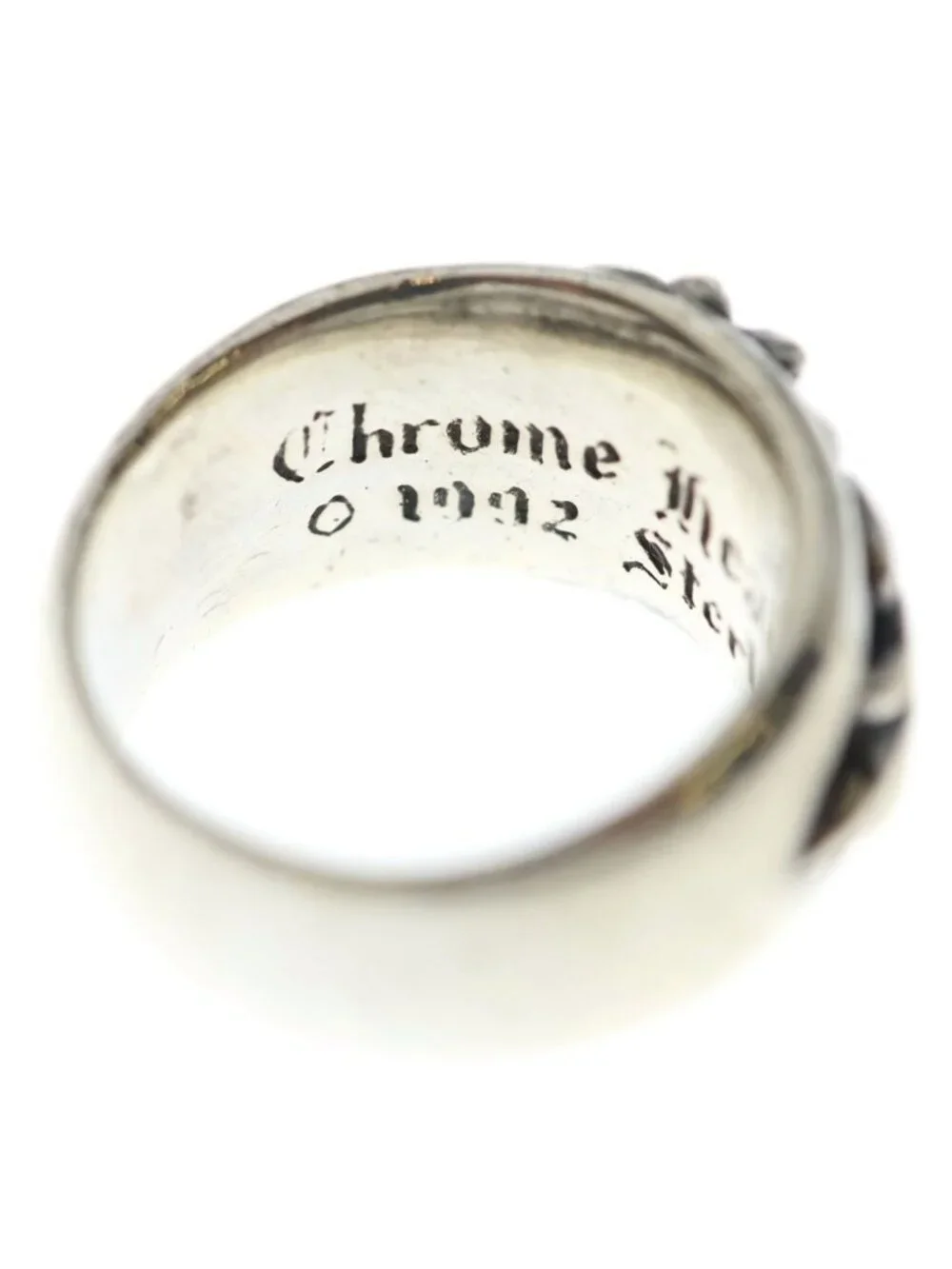 Chrome Hearts Flrl Crs Floral Cross Ring Silver